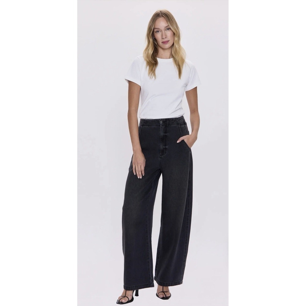 NWT Pistola Lottie‎ High Rise Relaxed Bowed Leg Jeans 26 Barrel Shape MSRP $208